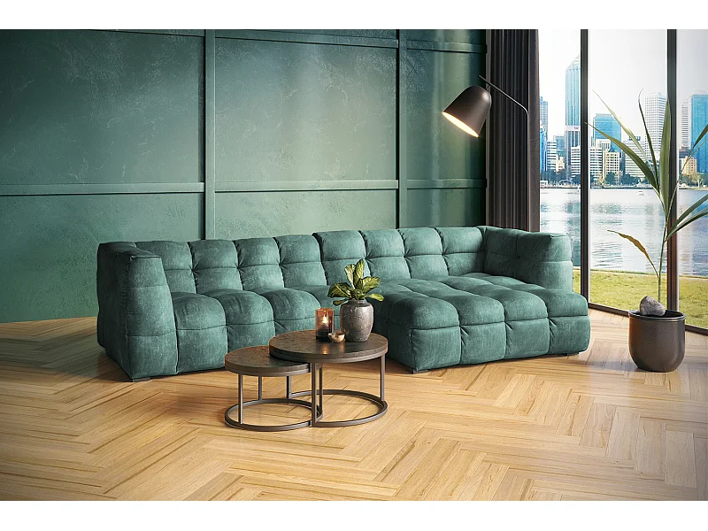 Ecksofa - Petrol Velvet - ROSARIO