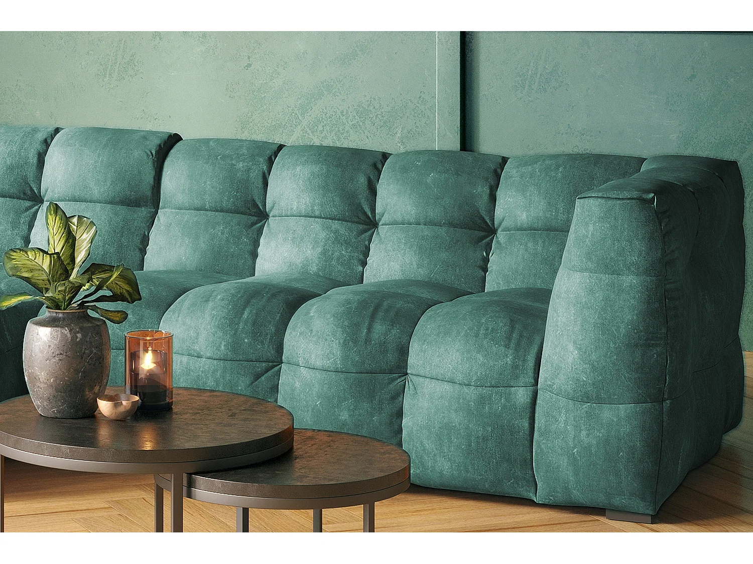 Sofá - Petróleo terciopelo - ROSARIO