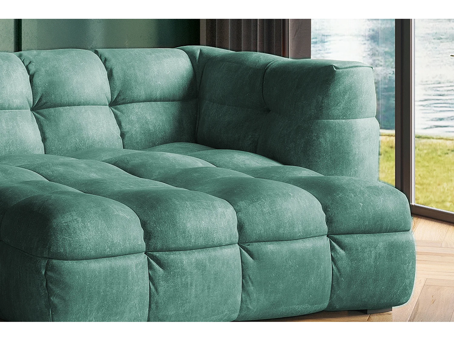 Sofá - Petróleo terciopelo - ROSARIO