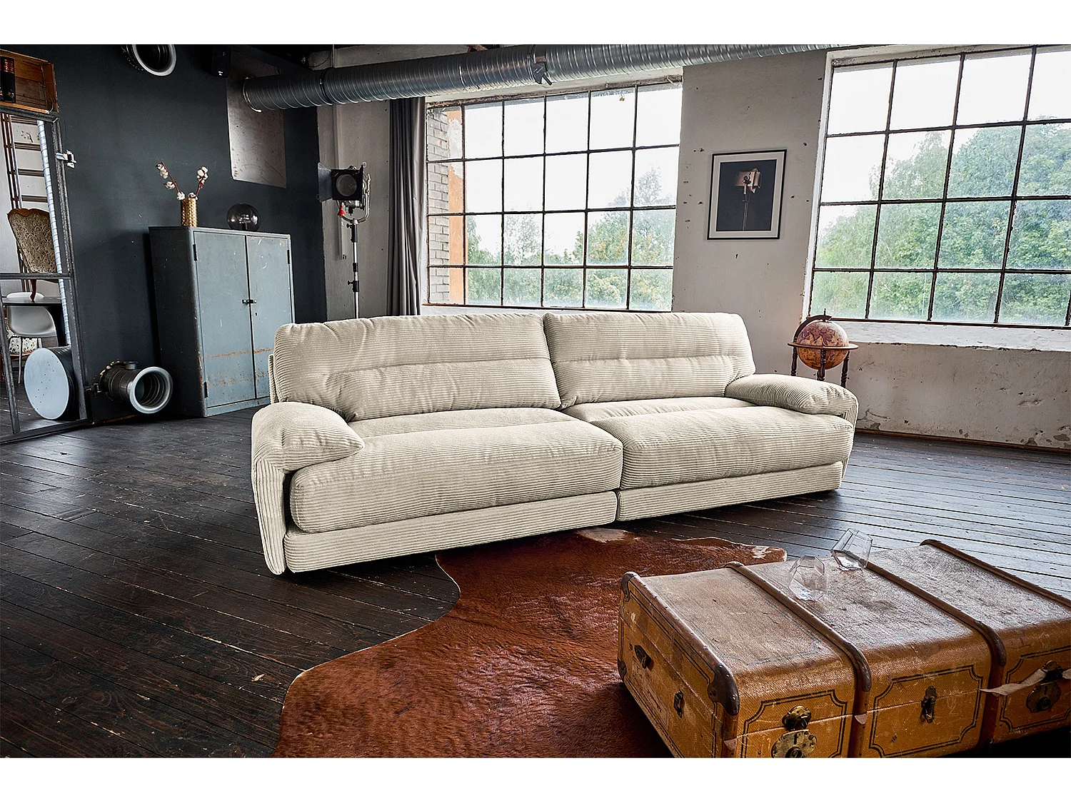 Canapé - blanc crème Velours côtelé - CINE