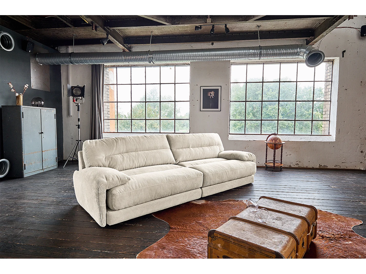 Canapé - blanc crème Velours côtelé - CINE