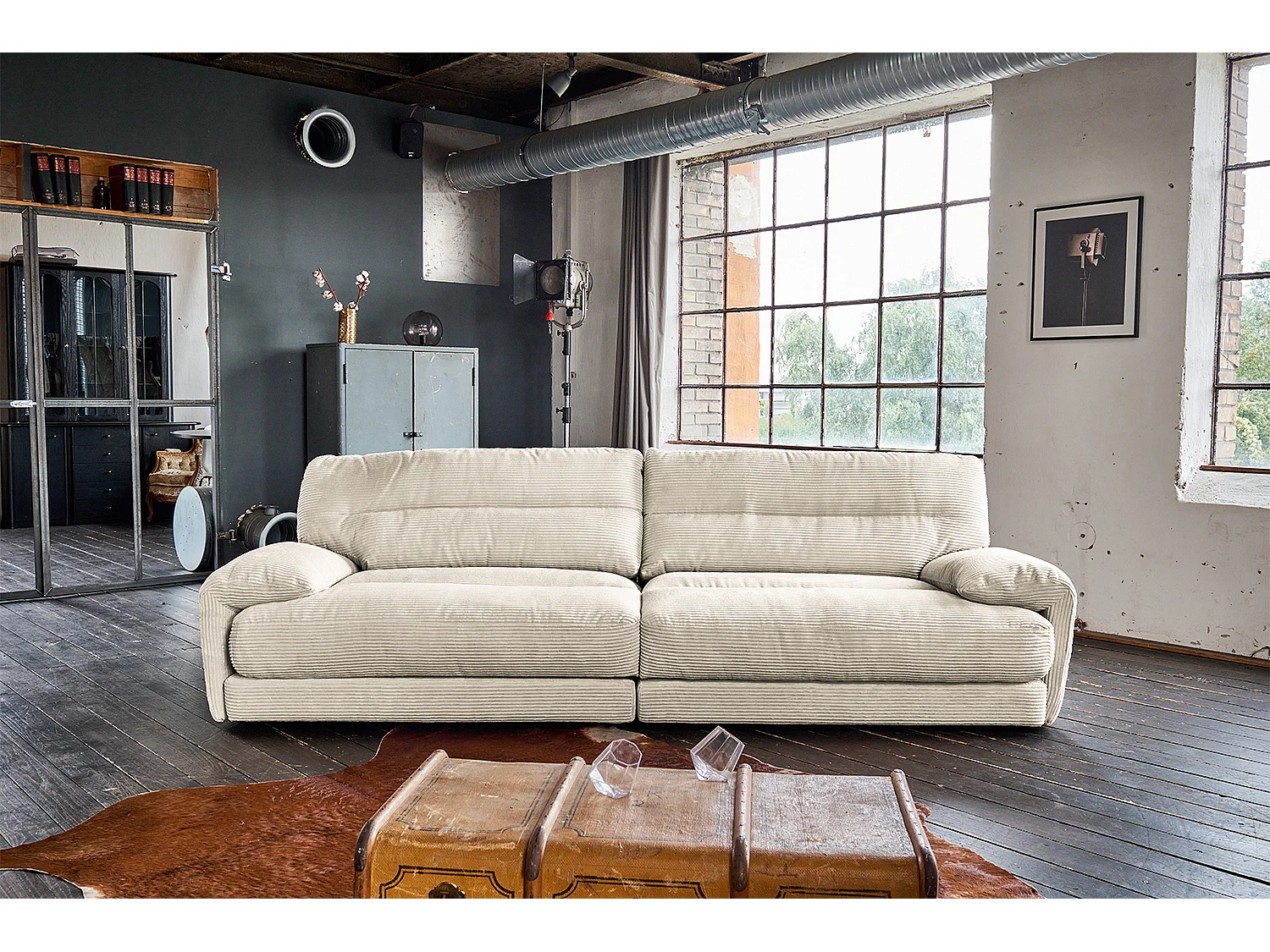 Canapé - blanc crème Velours côtelé - CINE