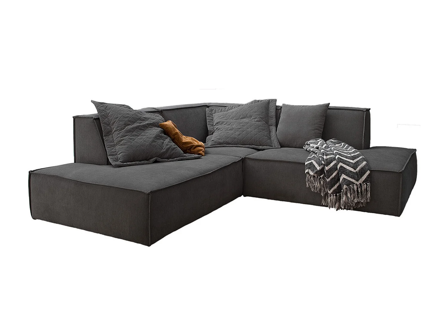 Ecksofa - Anthrazit Webstoff - SAMU
