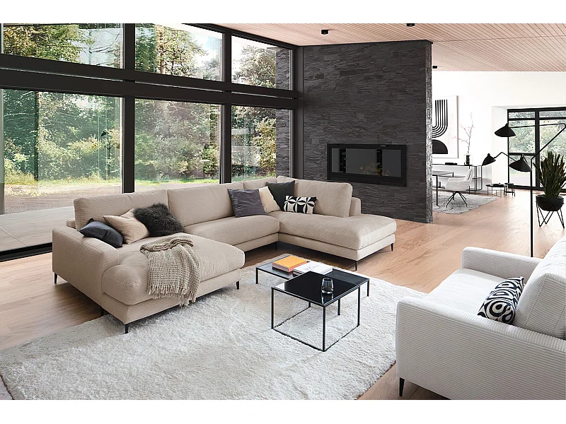 Wohnlandschaft - Taupe Cord - CARA