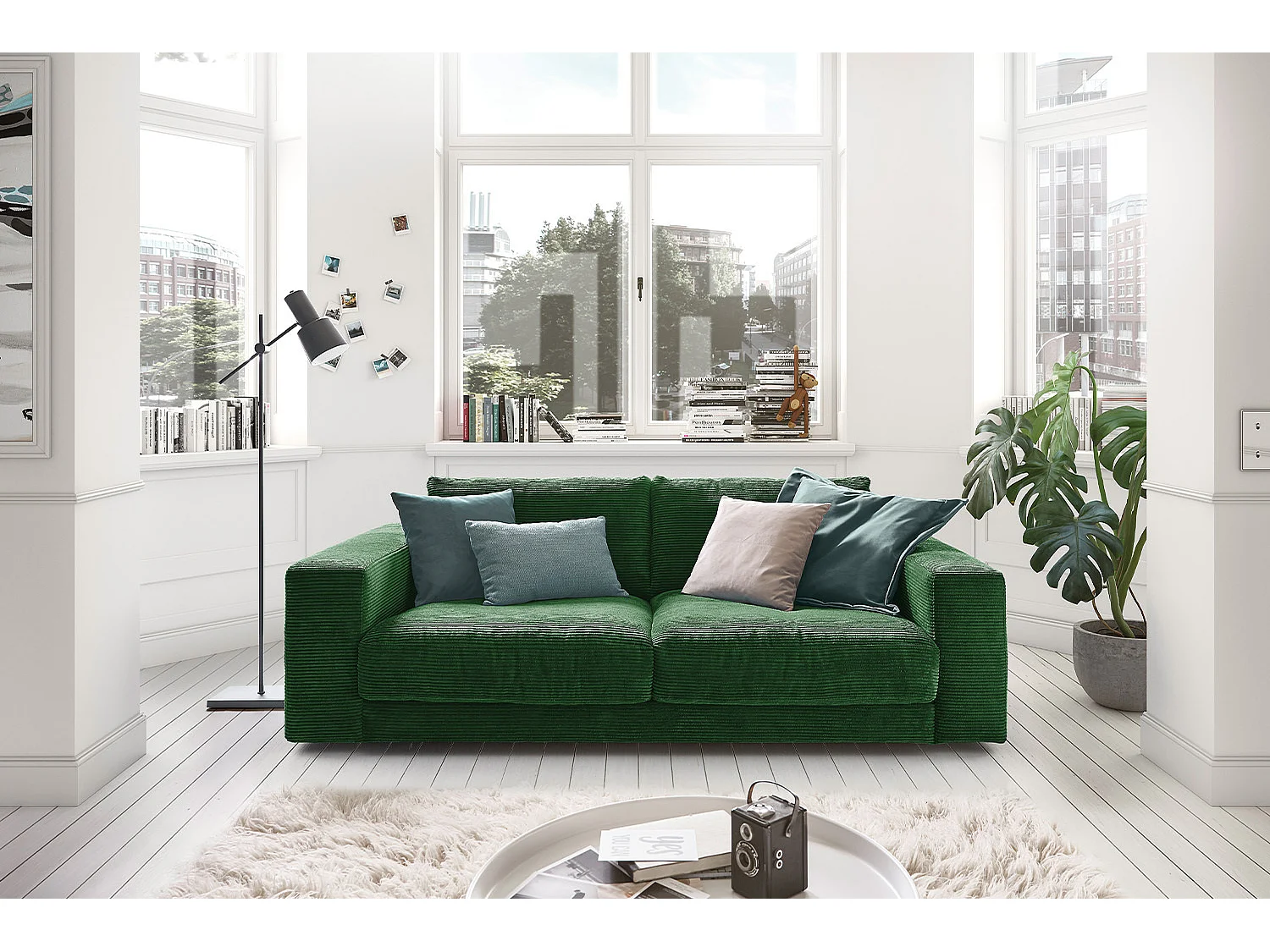 Sofa - Smaragdgrün Cord - MADELINE