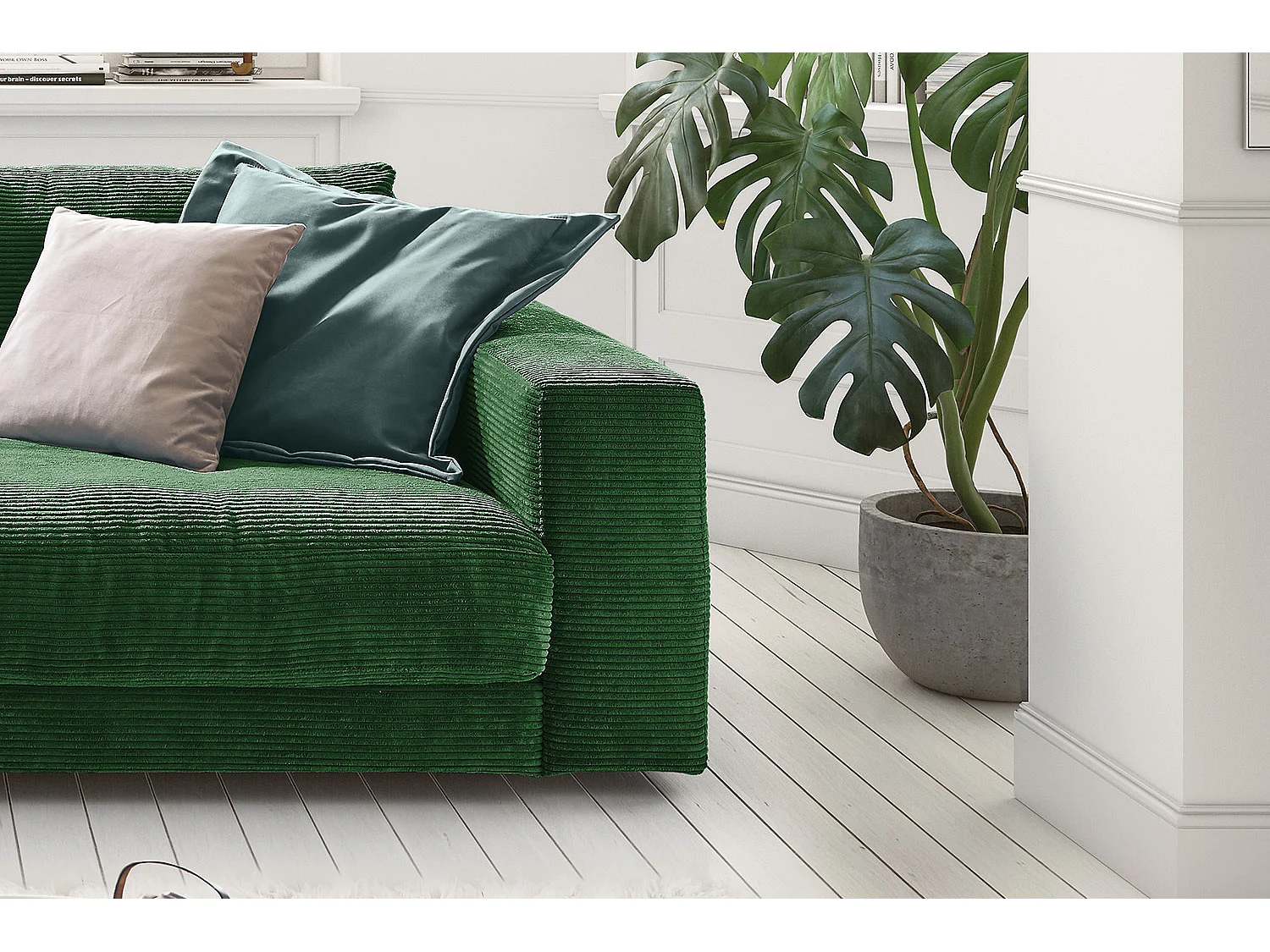 Sofa - Smaragdgrün Cord - MADELINE