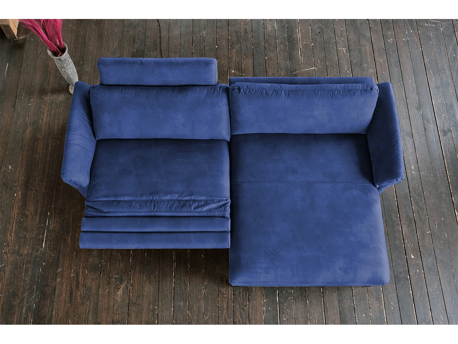 Canapé - Bleu tissu tissé - MALTA