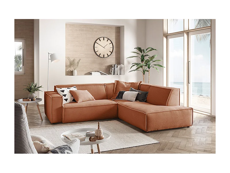Ecksofa - Braun Cord - SAMU