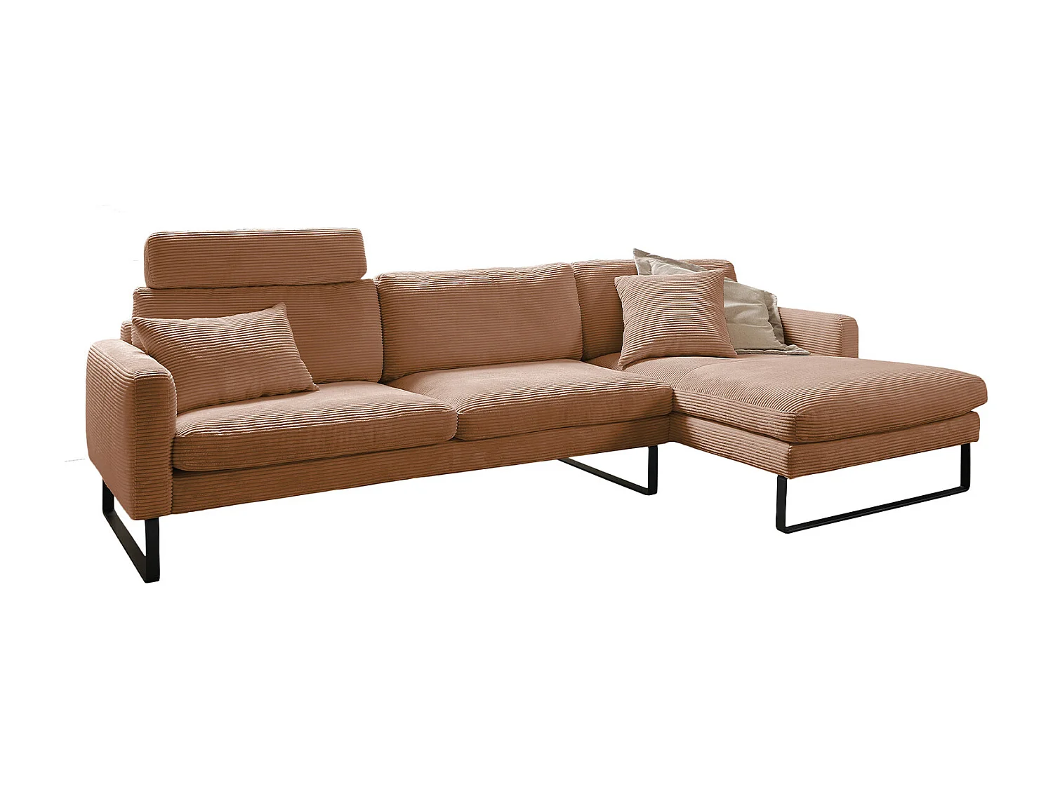 Ecksofa - Braun Cord - RICARDA