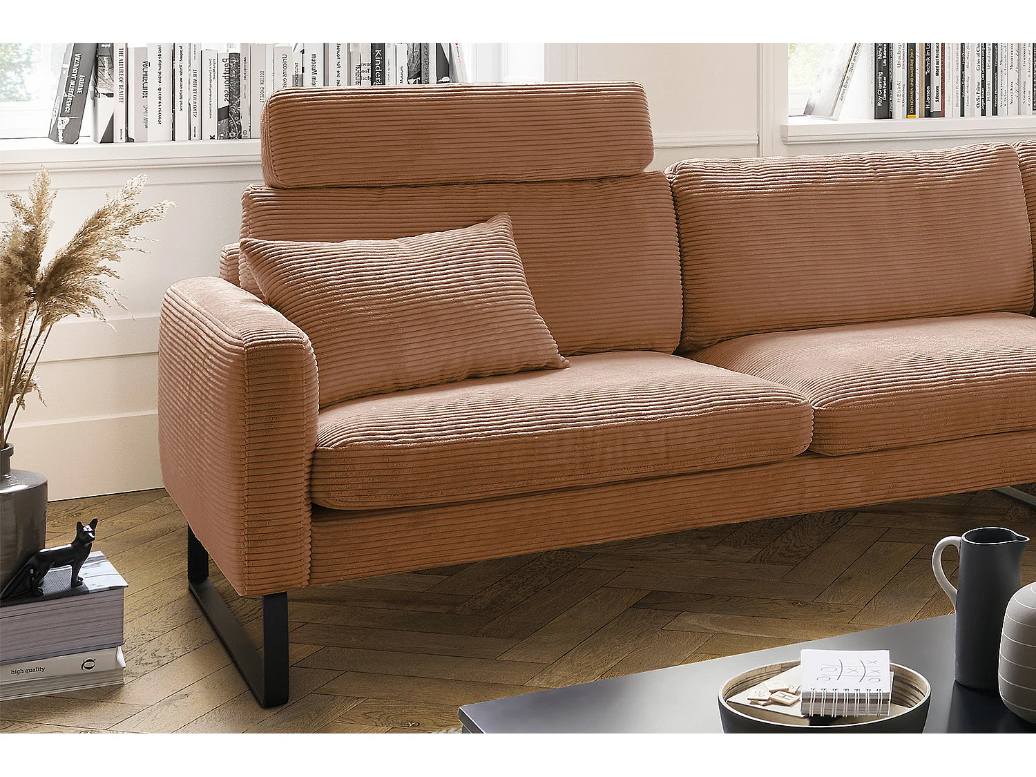 Ecksofa - Braun Cord - RICARDA