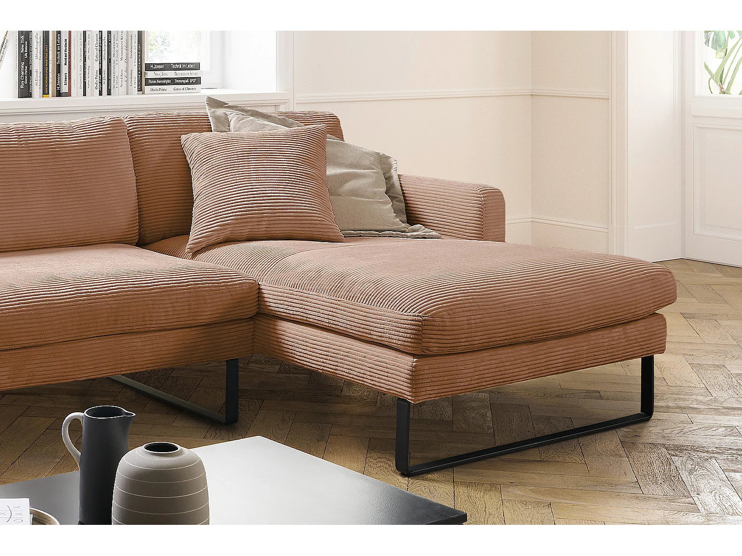 Ecksofa - Braun Cord - RICARDA