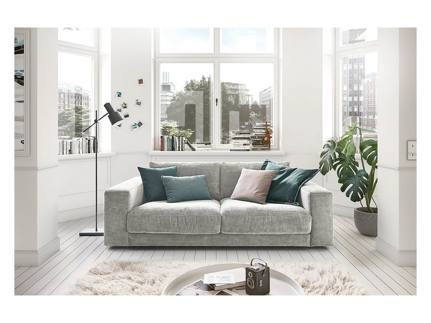 Sofa - Hellgrau Cord - MADELINE