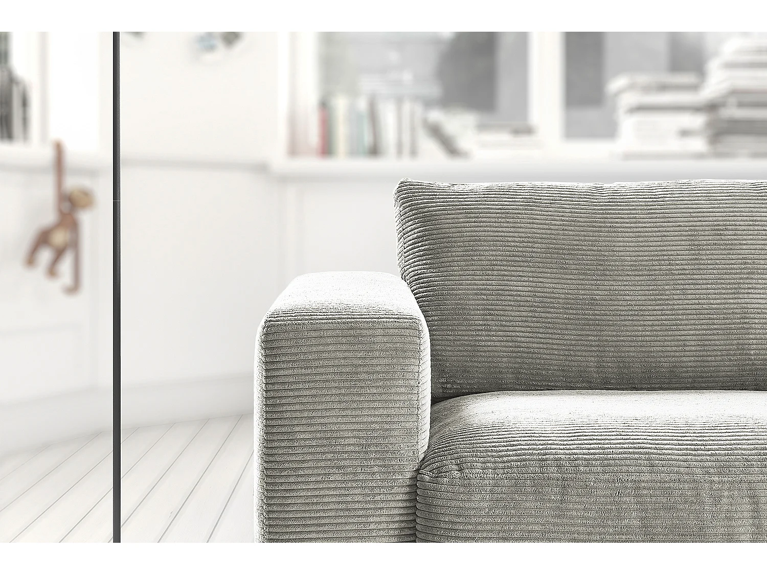 Sofa - Hellgrau Cord - MADELINE