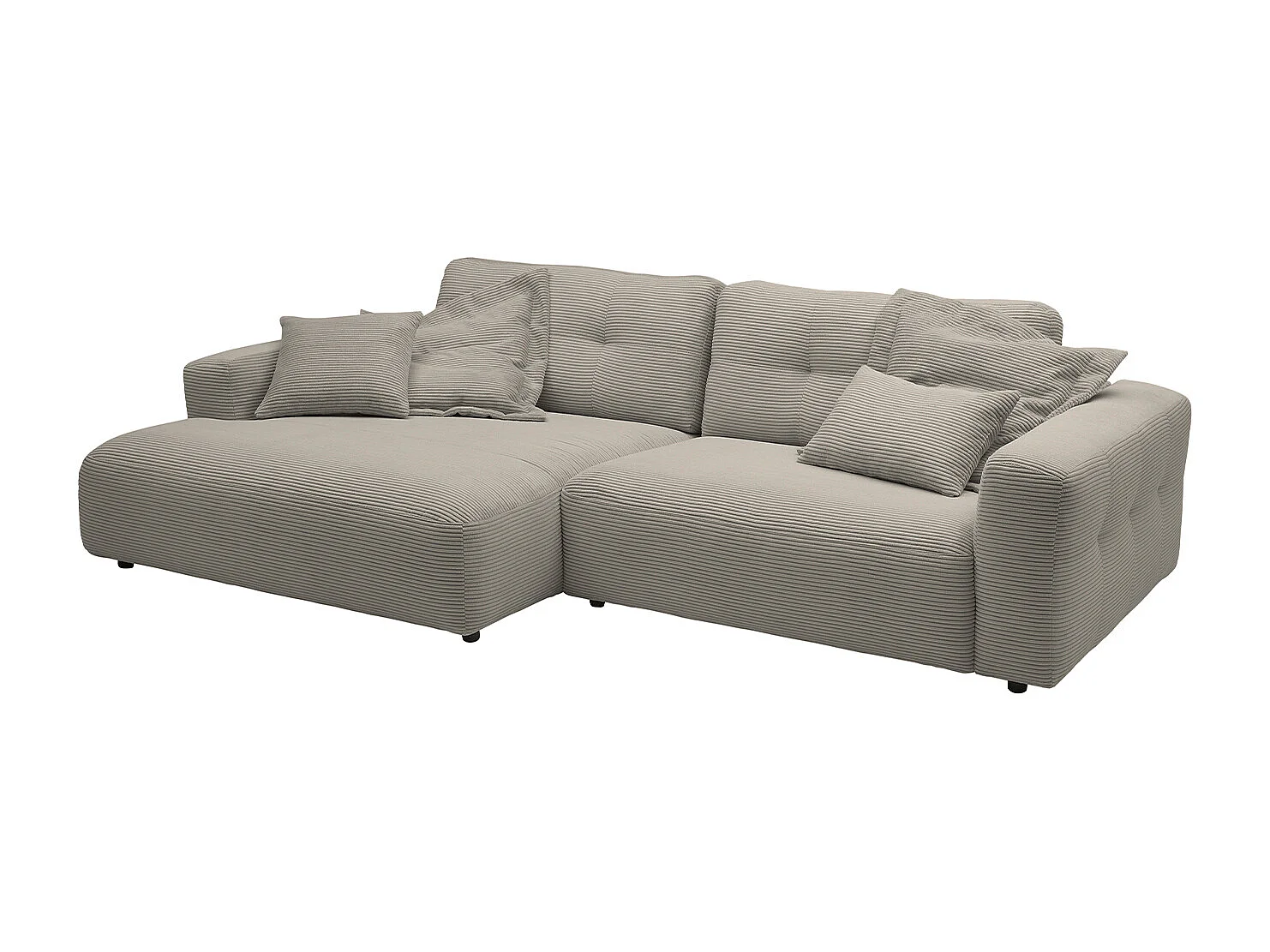Ecksofa - Grau Cord - MIKA