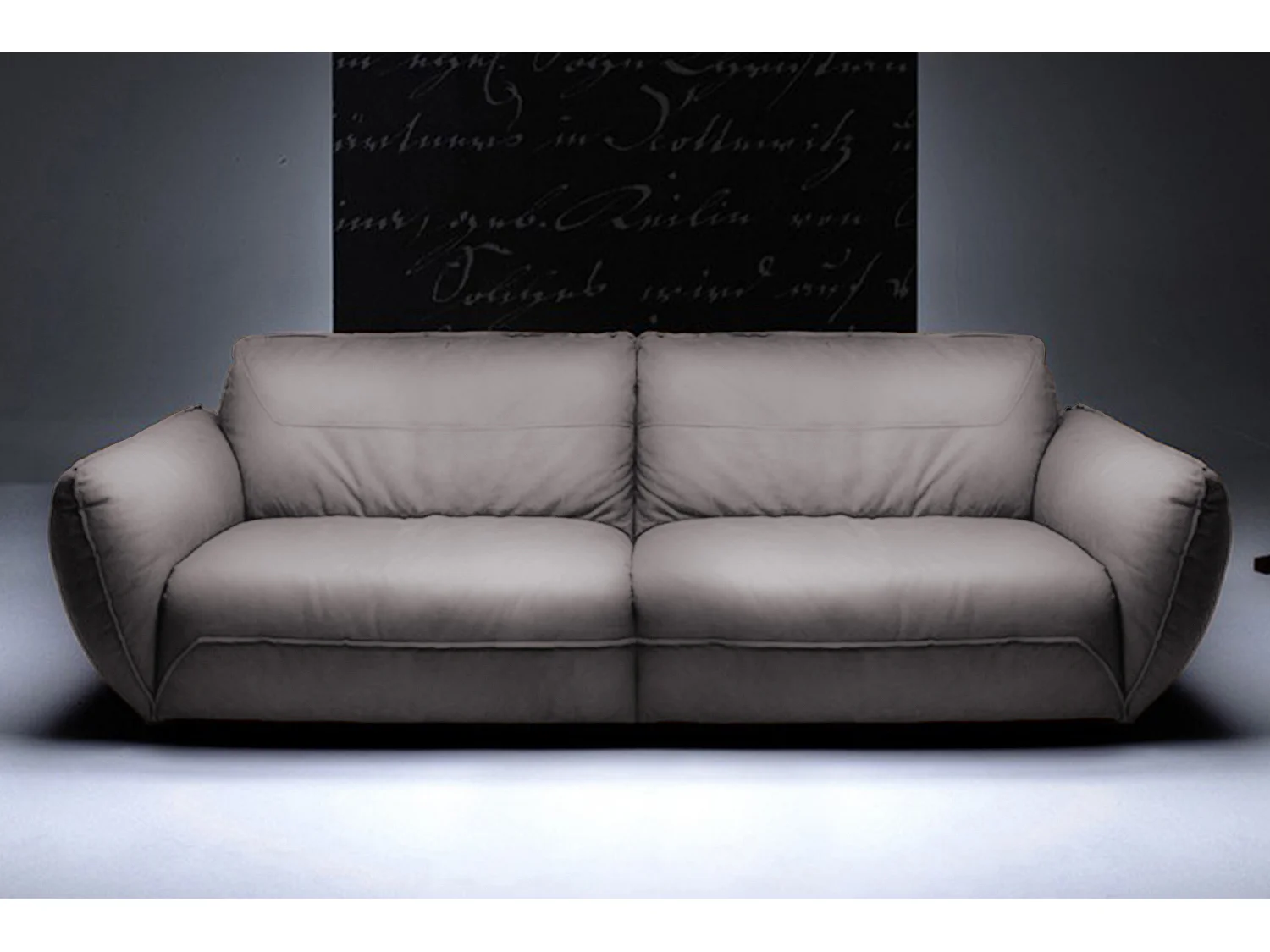 Ledersofa - Grau Leder - DAVITO