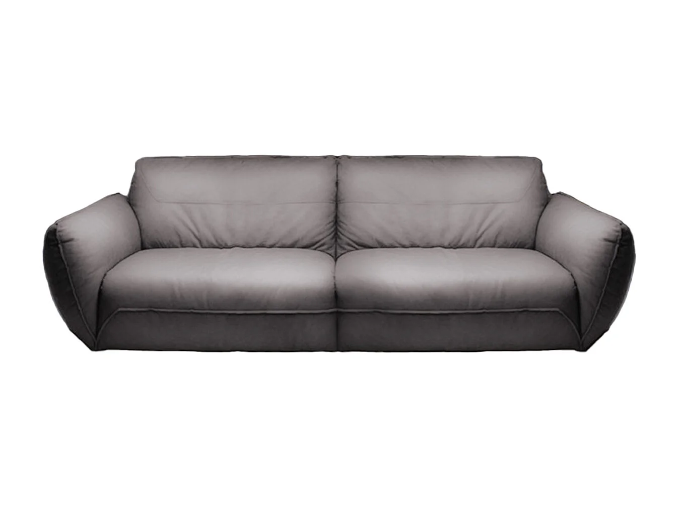 Ledersofa - Grau Leder - DAVITO