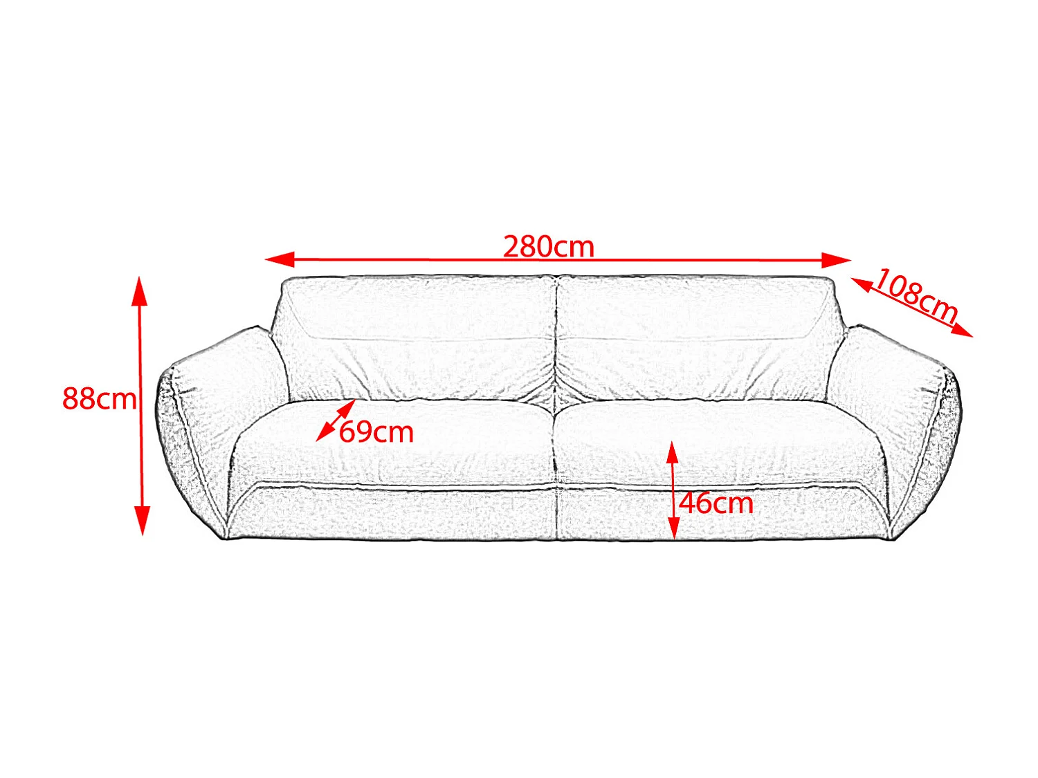 Ledersofa - Grau Leder - DAVITO