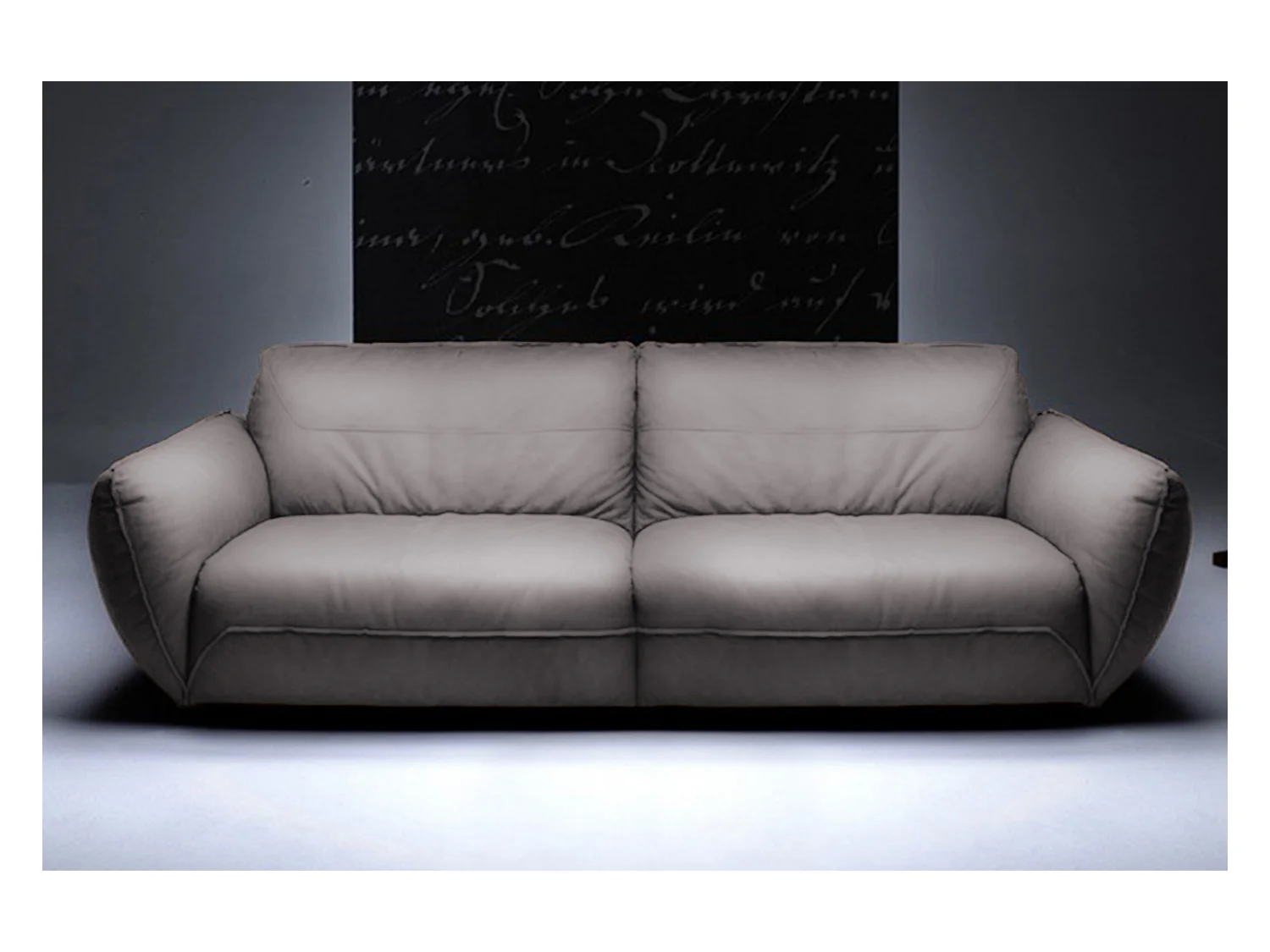 Ledersofa - Grau Leder - DAVITO