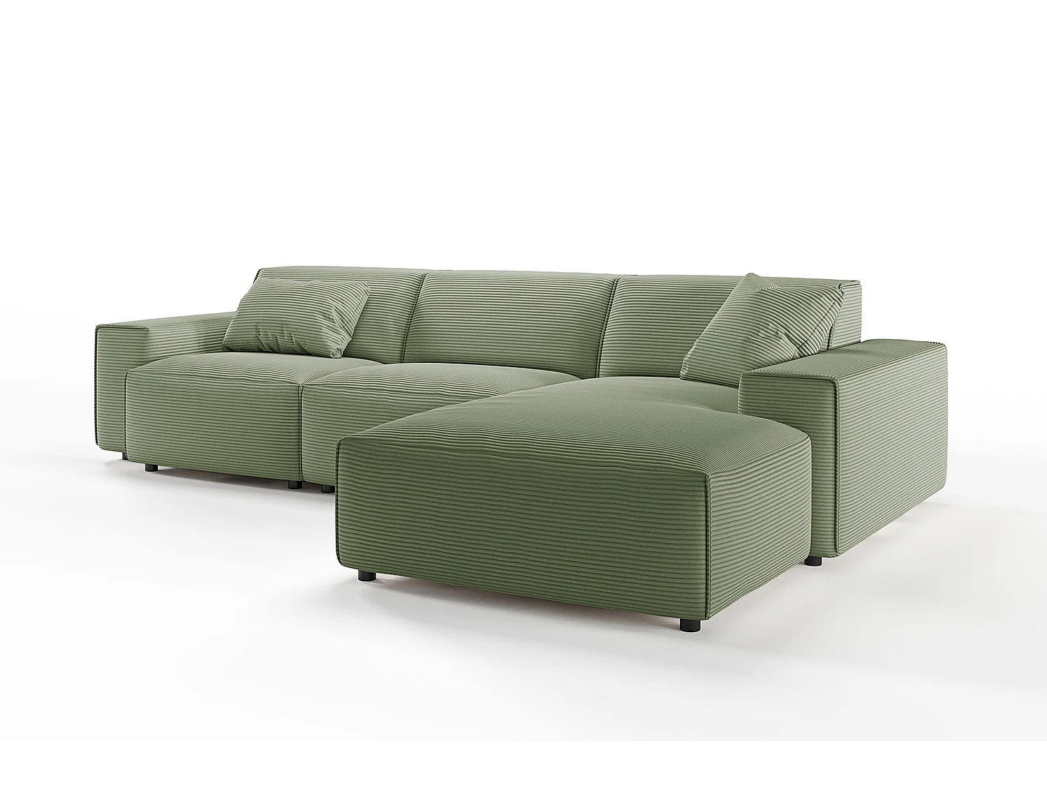 Ecksofa - Grün Cord - RANI