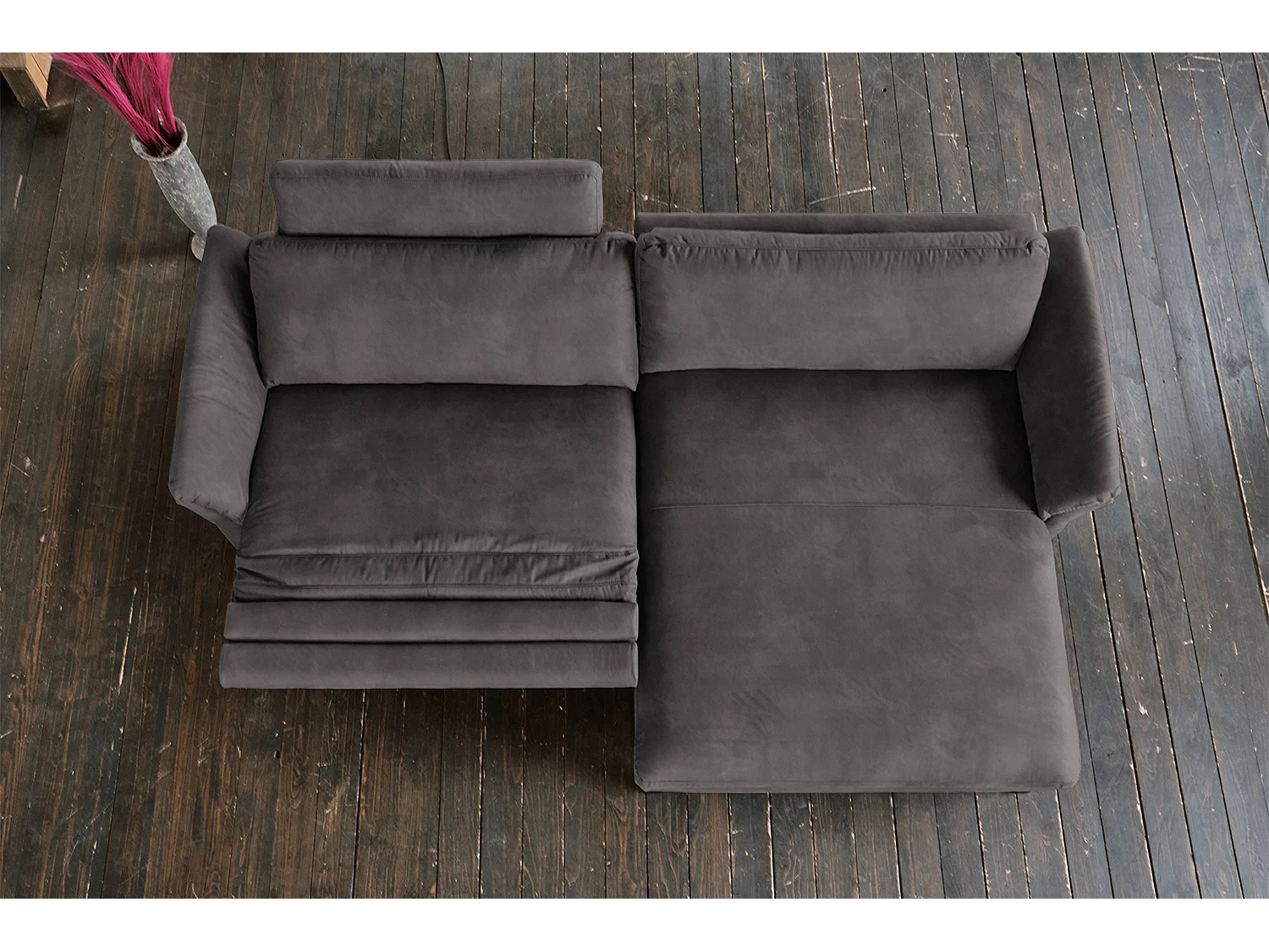 Canapé - anthracite tissu tissé - MALTA