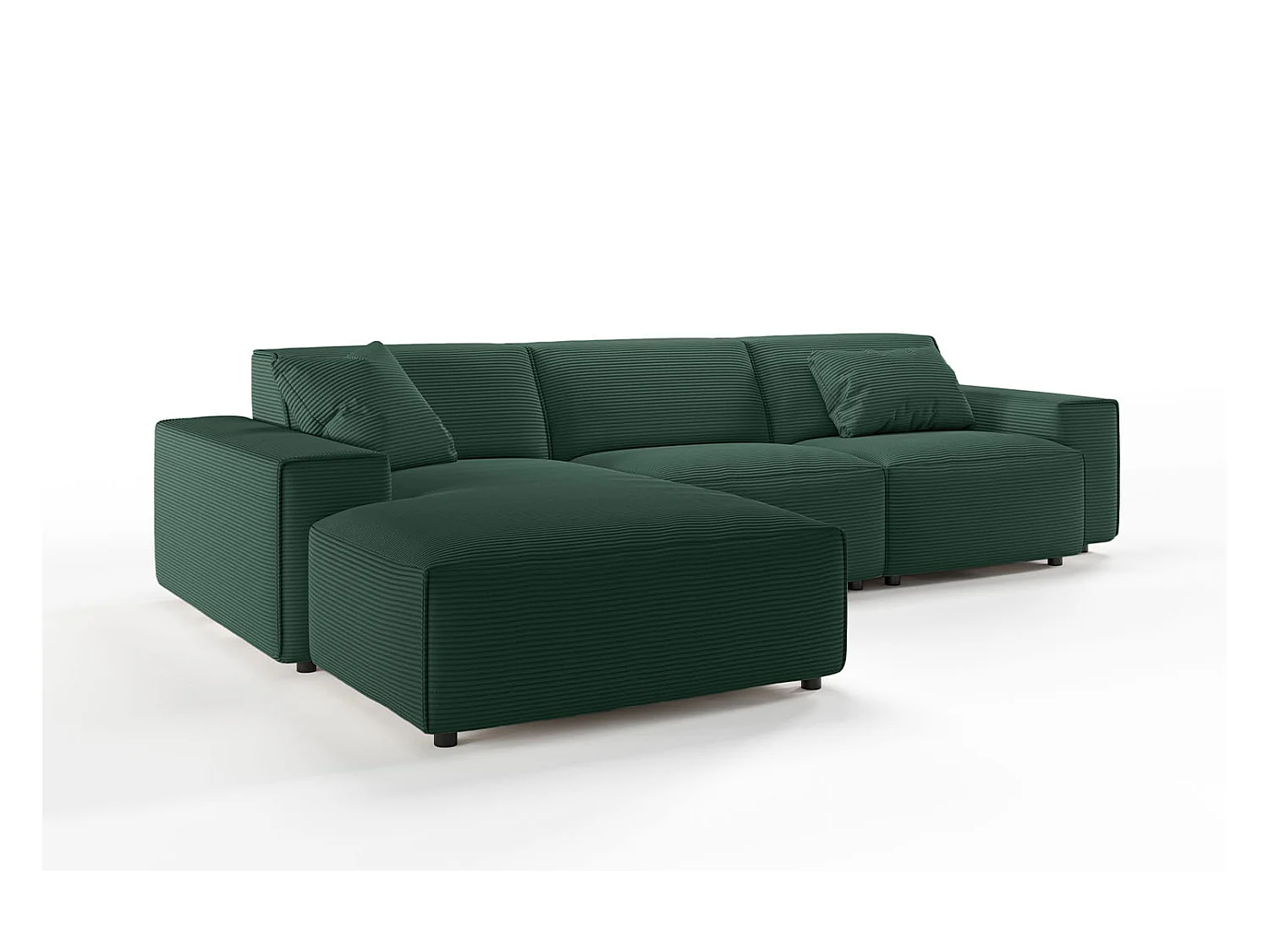 Canapé - vert émeraude Velours côtelé - RANI