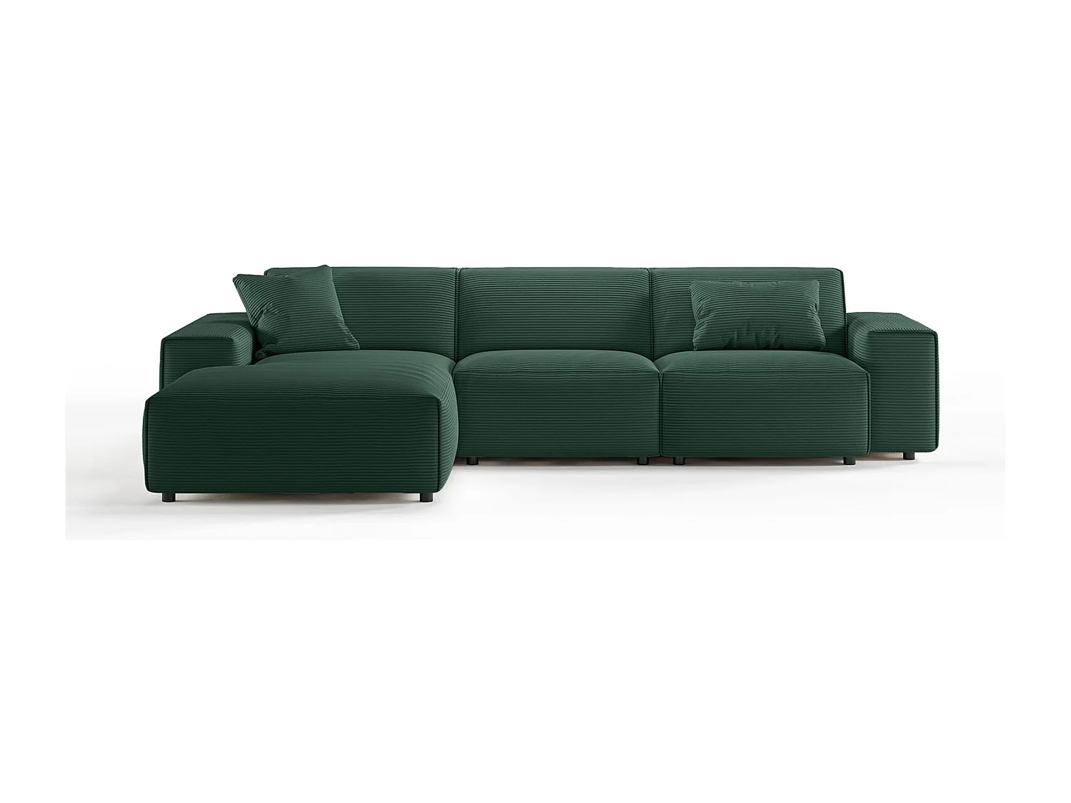 Ecksofa - Smaragdgrün Cord - RANI
