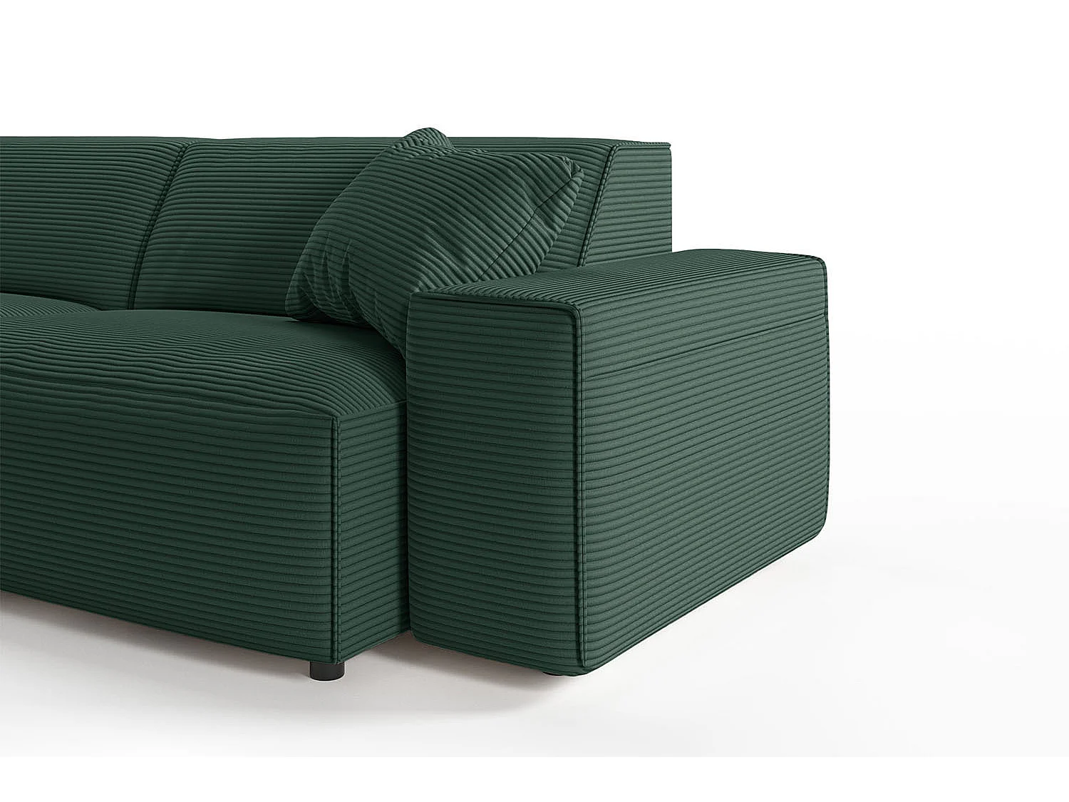 Ecksofa - Smaragdgrün Cord - RANI