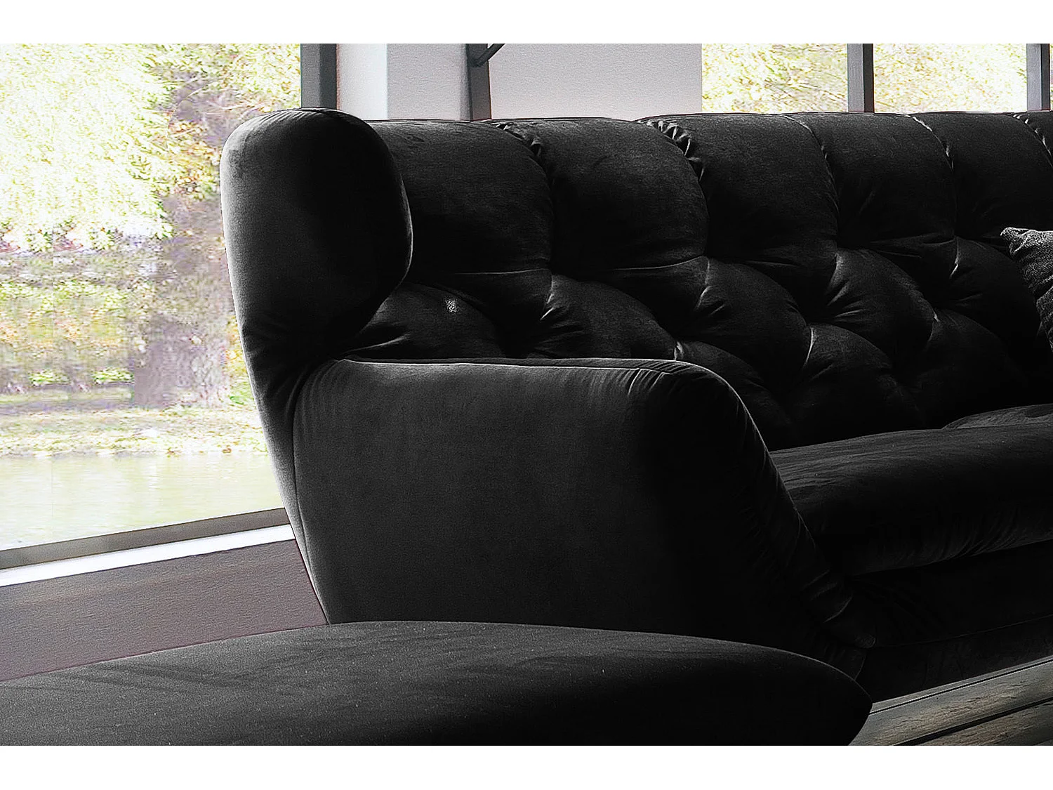Bank - Zwart Fluweel - CHARME