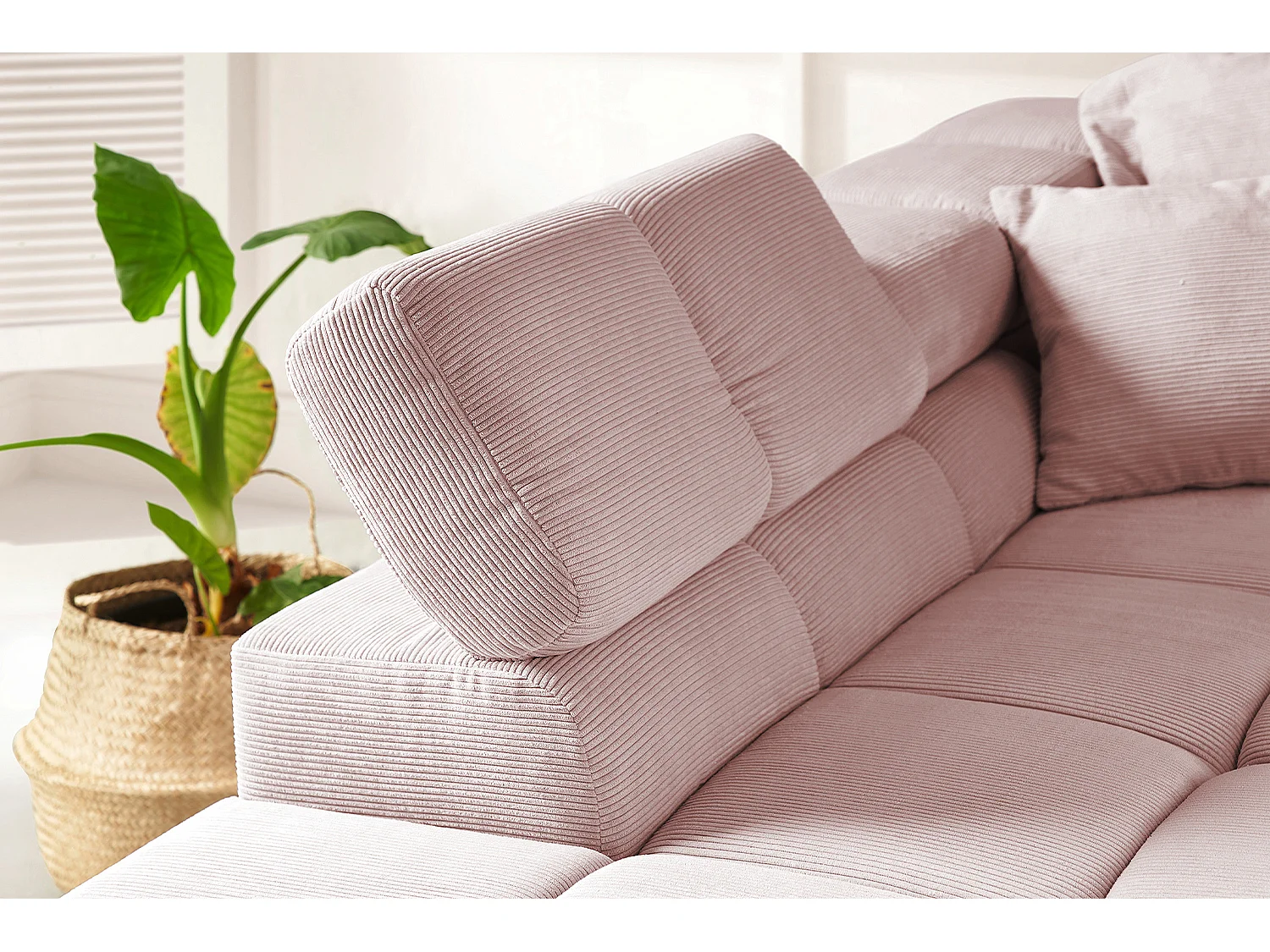 Ecksofa - Pink Cord - NEVADA