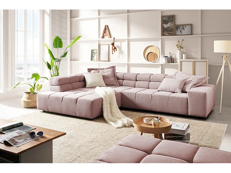 Ecksofa - Pink Cord - NEVADA