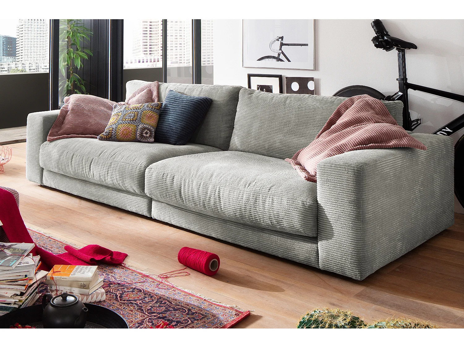 Sofa - Hellgrau Cord - MADELINE