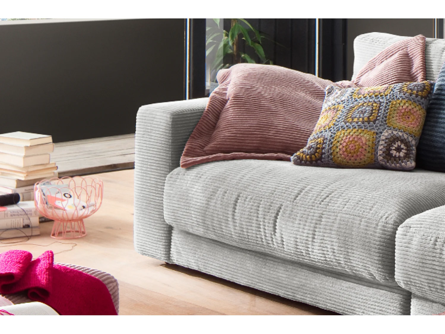 Sofa - Hellgrau Cord - MADELINE