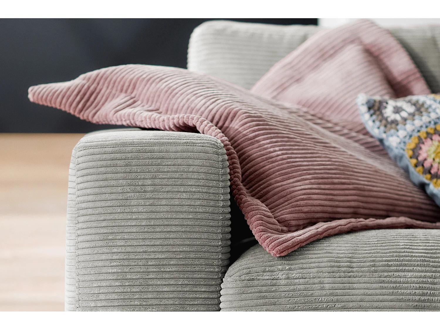 Sofa - Hellgrau Cord - MADELINE