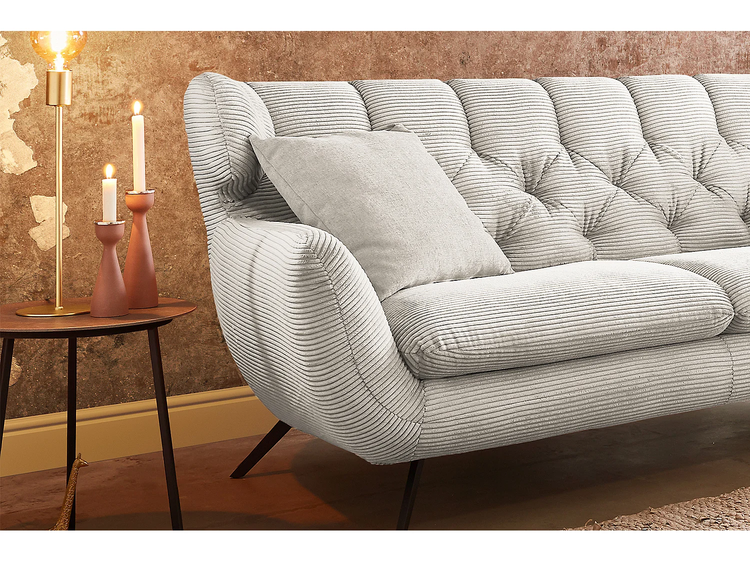 Sofa - Cremeweiß Cord - CHARME