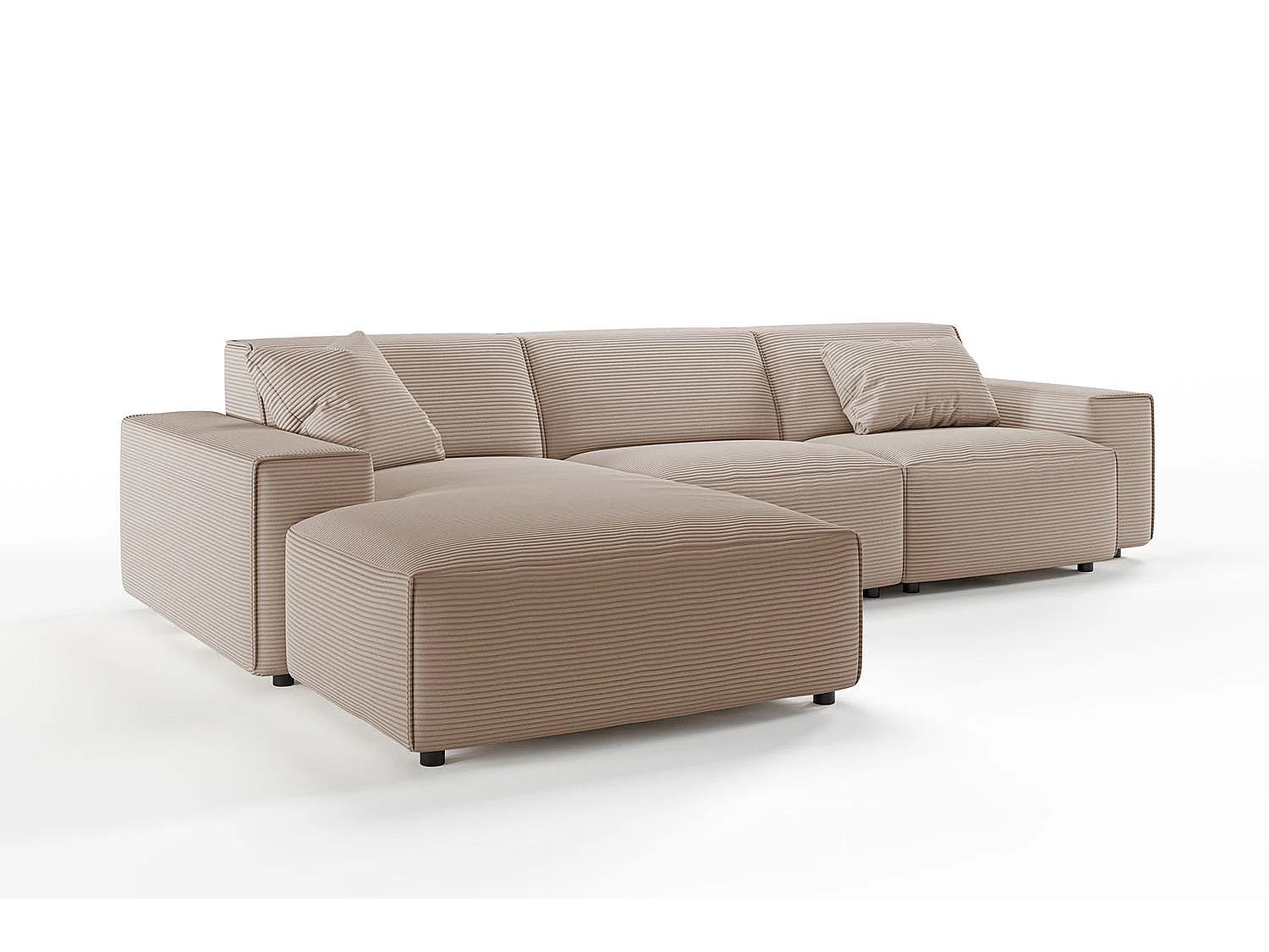 Ecksofa - Taupe Cord - RANI