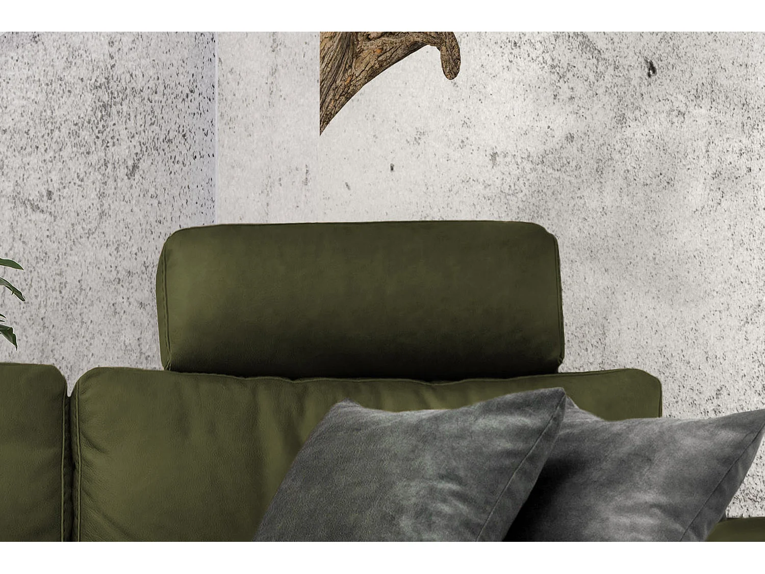 Ecksofa - Dunkelgrün Webstoff - LOLA