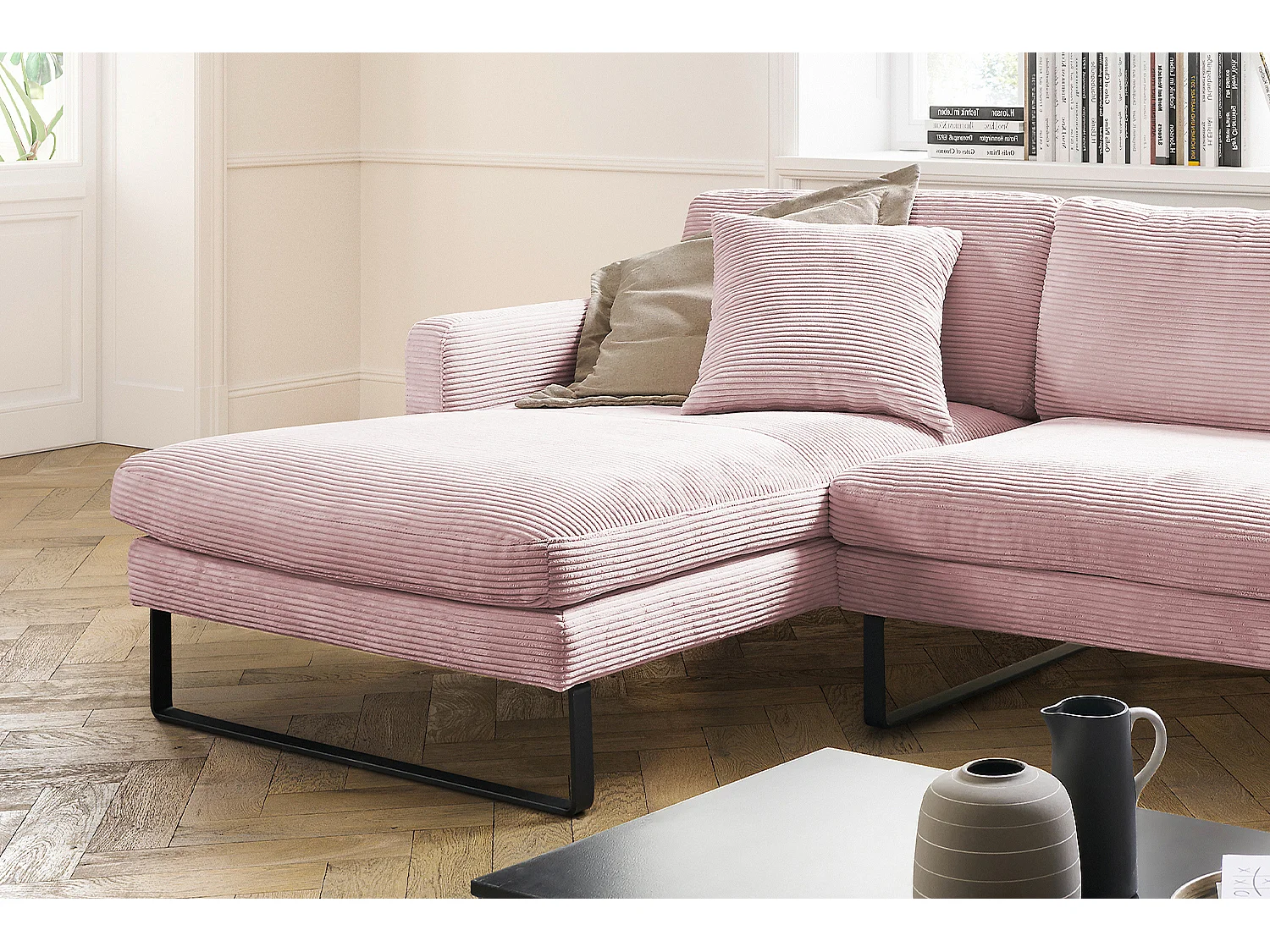 Hoekbank - Roze Koord - RICARDA