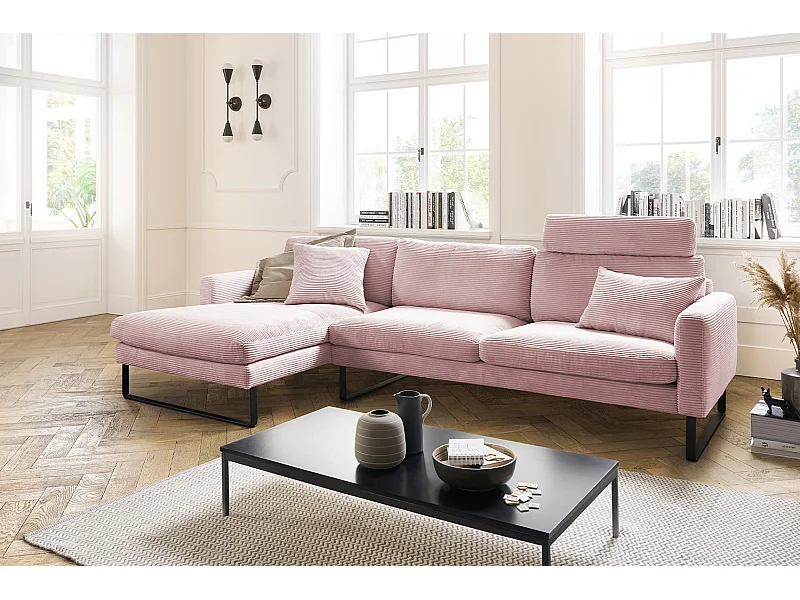 Ecksofa - Pink Cord - RICARDA