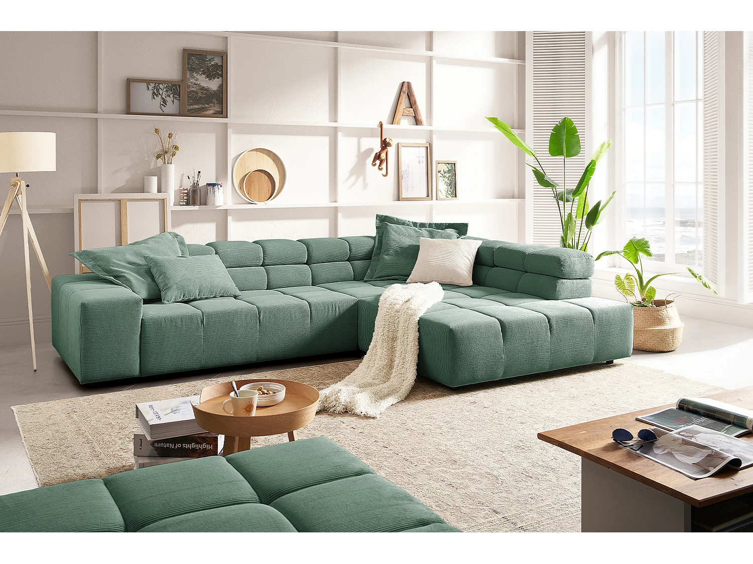 Ecksofa - Grün Cord - NEVADA