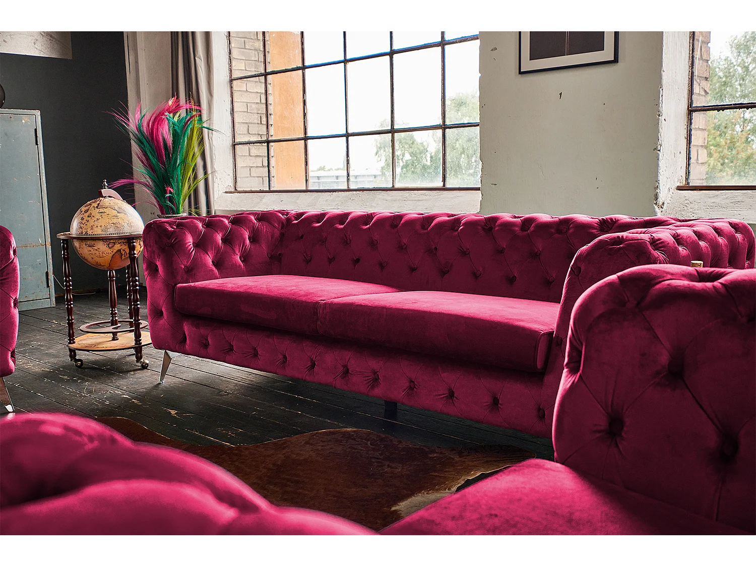 Sofa - Pink Velvet - NARLA