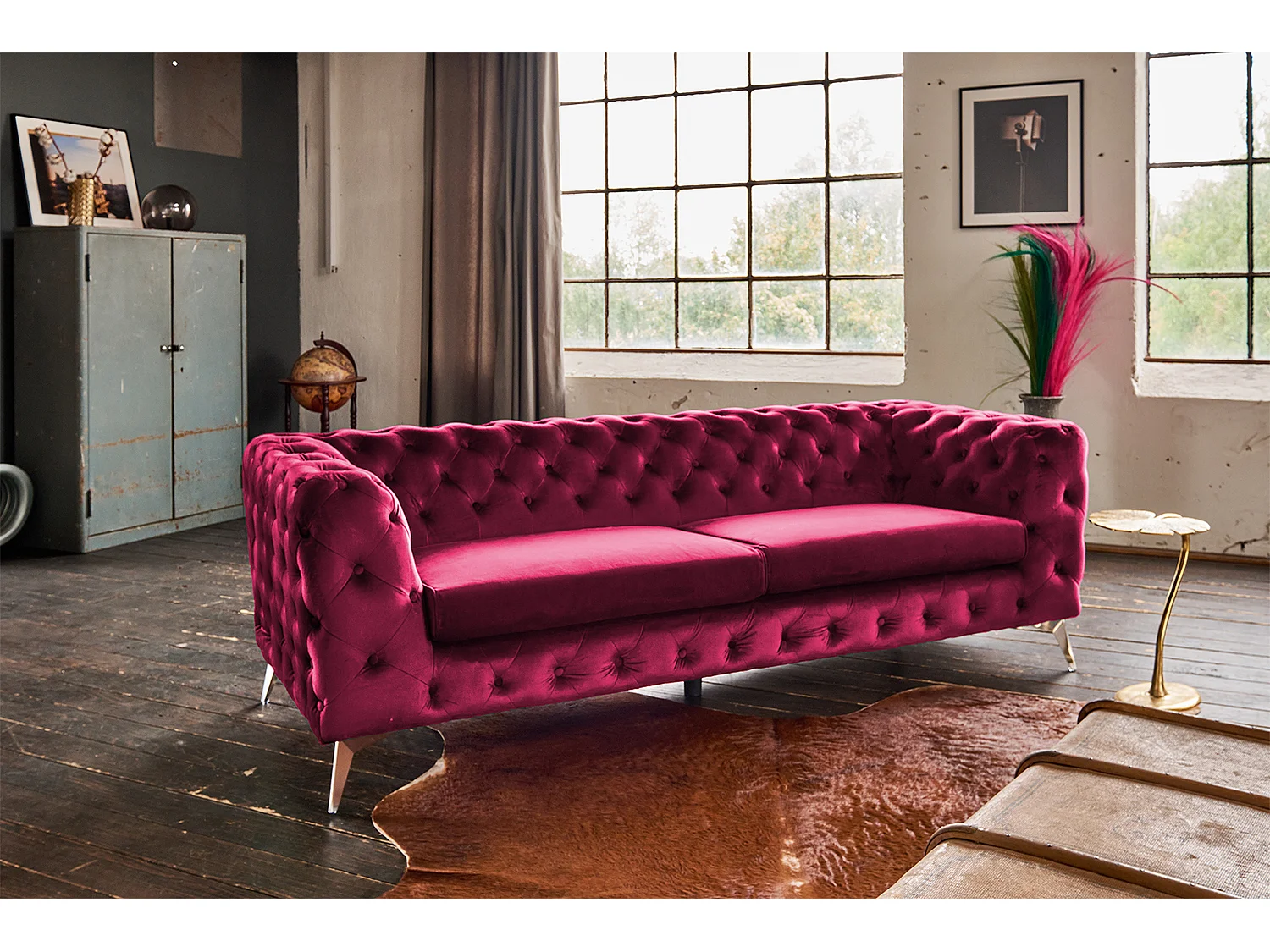 Sofa - Pink Velvet - NARLA