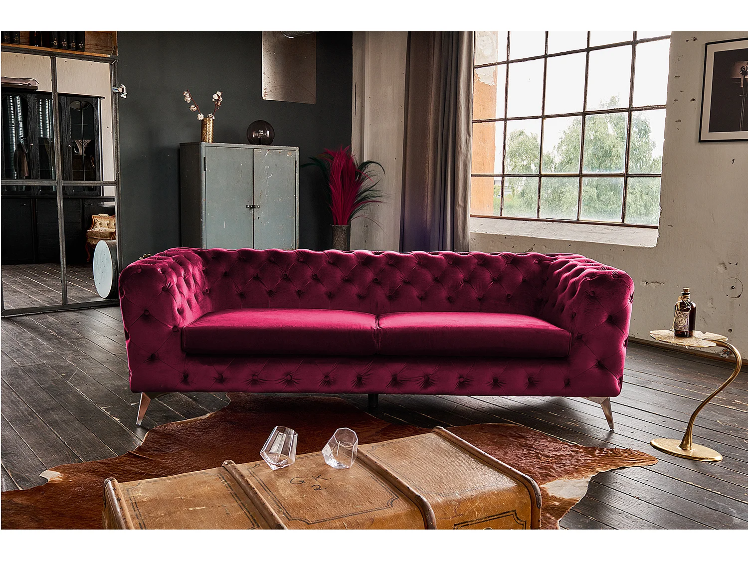 Sofa - Pink Velvet - NARLA