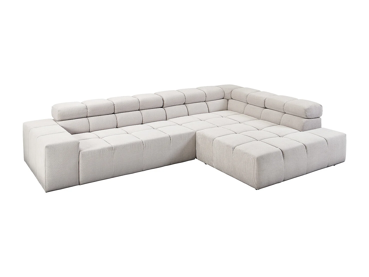 Ecksofa - Silber Cord - NEVADA