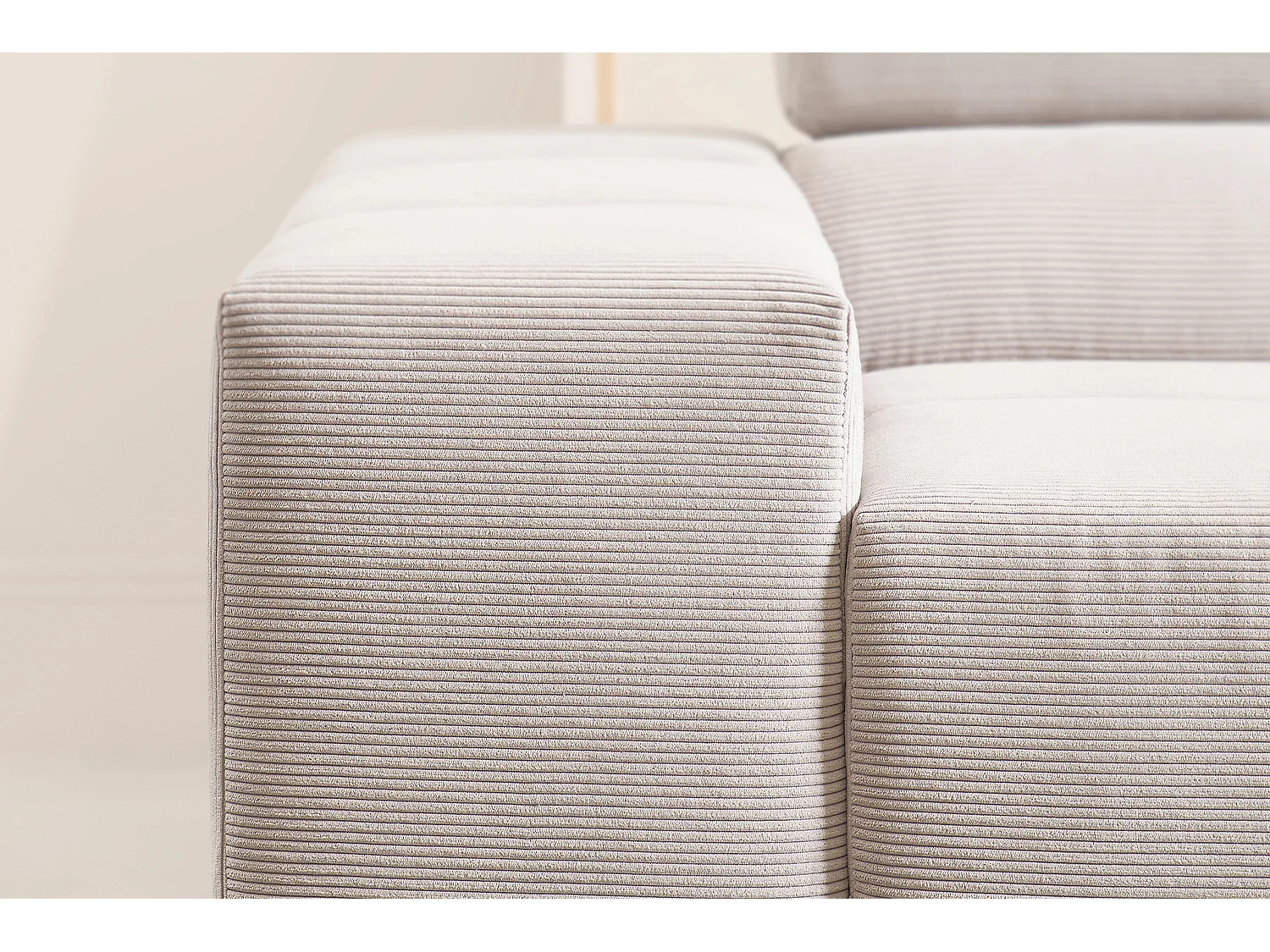 Ecksofa - Silber Cord - NEVADA