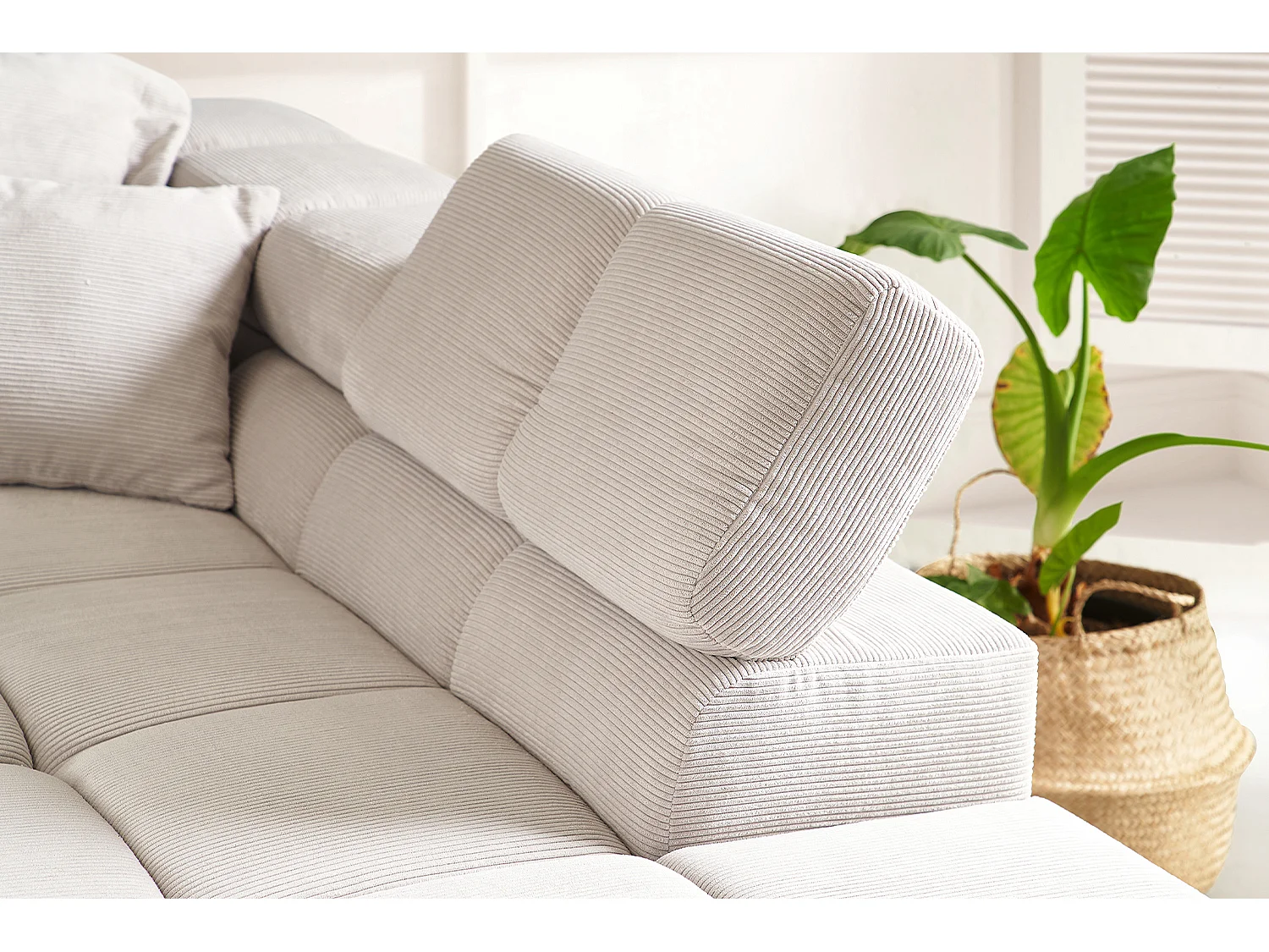 Ecksofa - Silber Cord - NEVADA