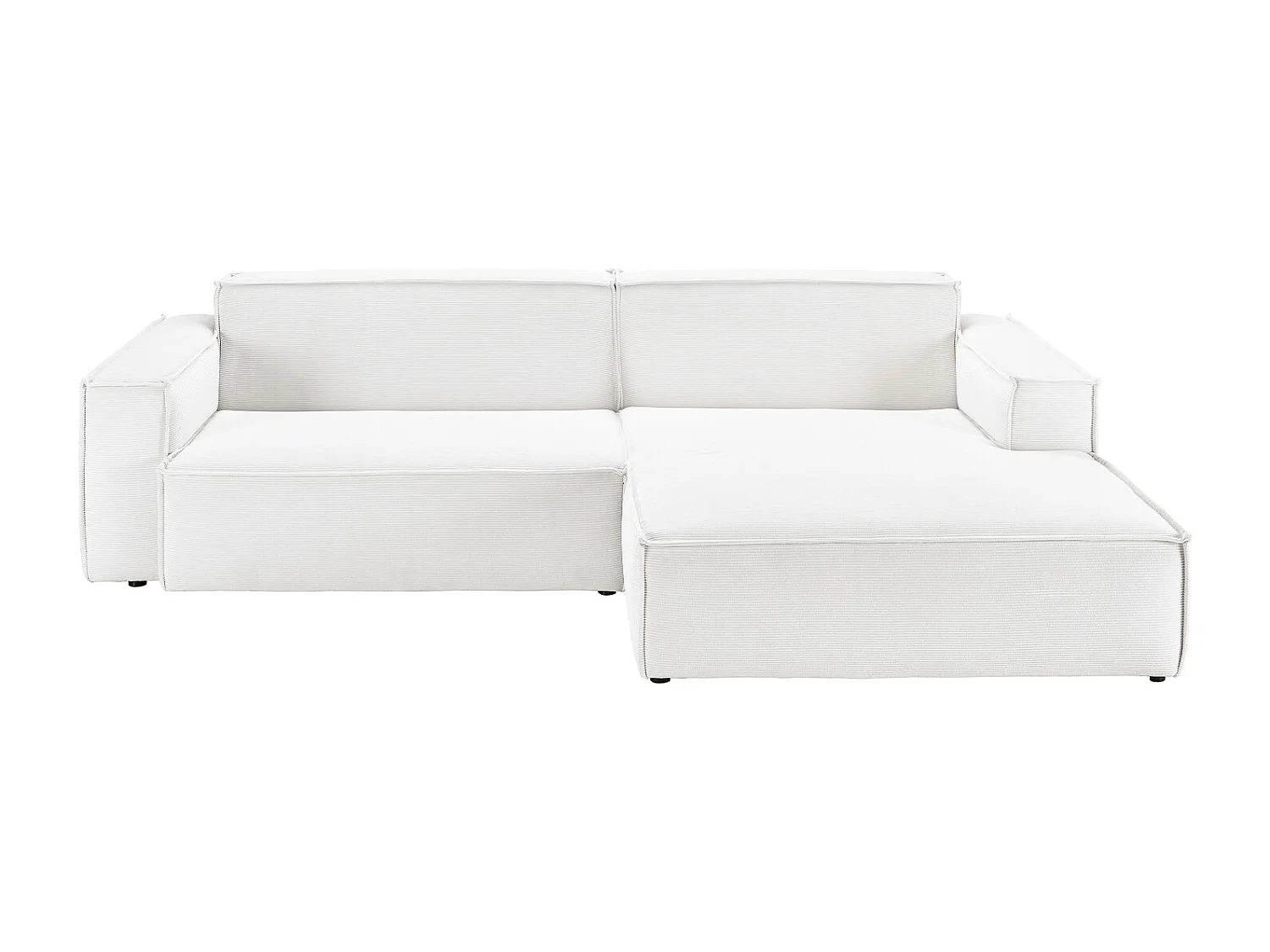 Ecksofa - Weiß Cord - SAMU