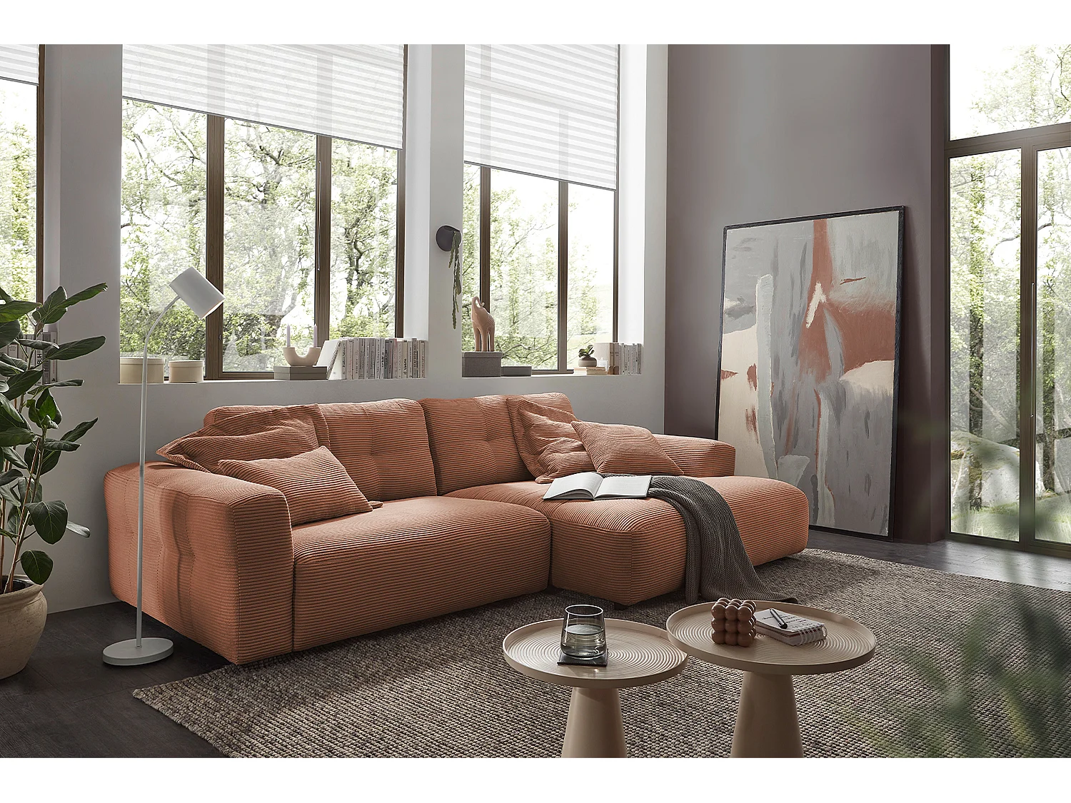 Ecksofa - Braun Cord - MIKA