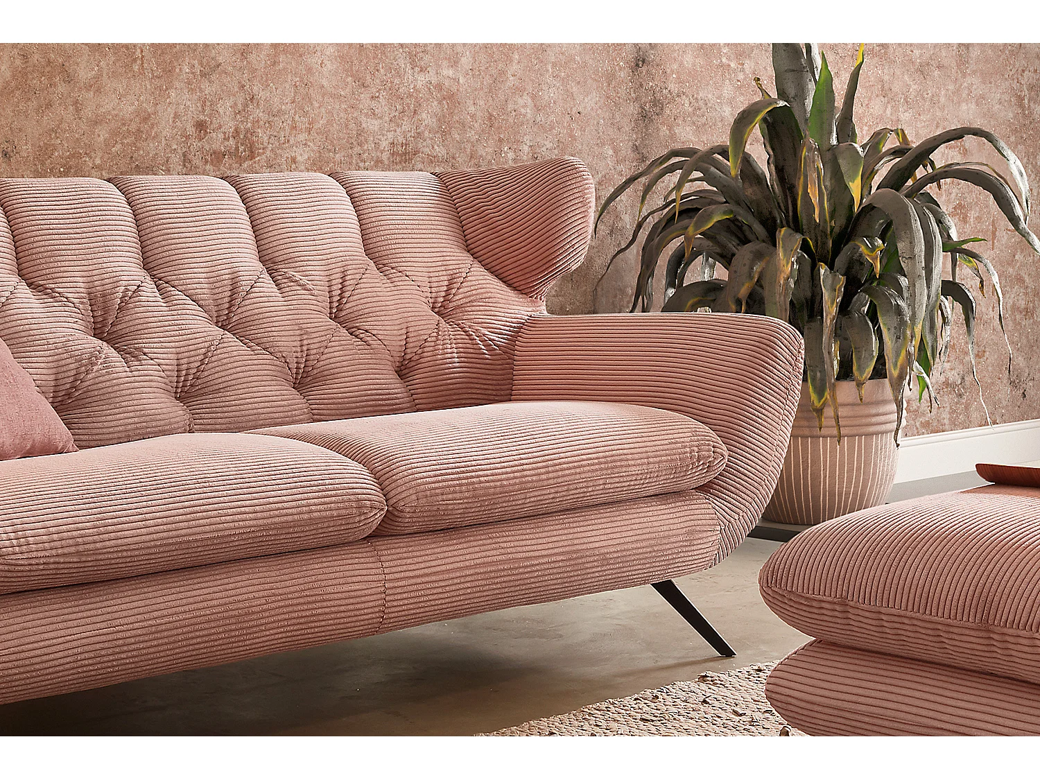 Divano - Rosa Velluto a coste - CHARME
