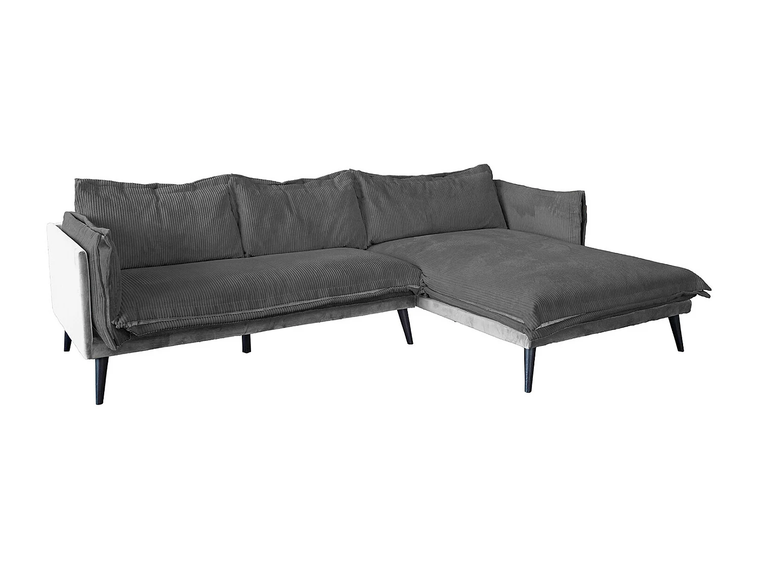 Ecksofa - Grau Velvet - QUENYA