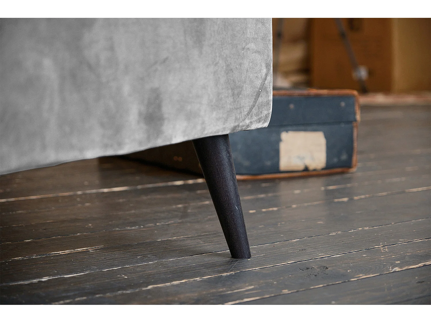 Ecksofa - Grau Velvet - QUENYA